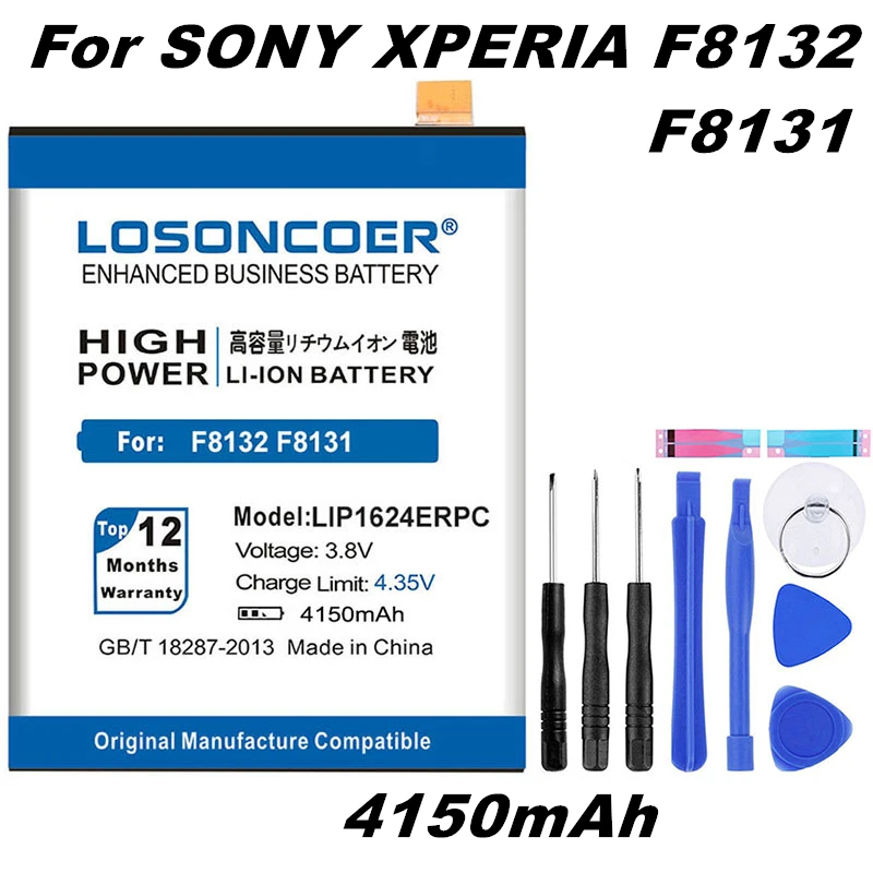 LOSONCOER 4150mAh Good Quality Mobile Phone Batteries LIP1624ERPC For Sony Xperia X Performance XP F8132 F8131 Battery