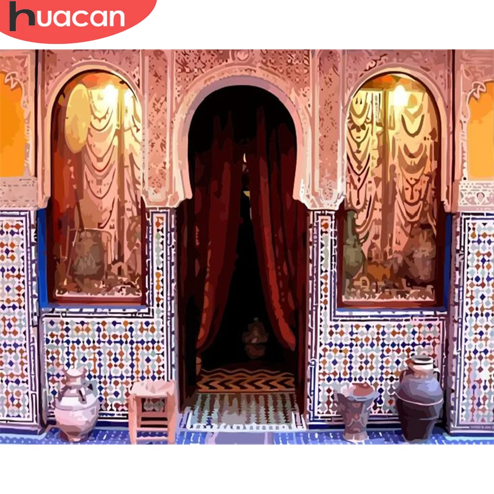 

HUACAN DIY картины по номерам наборы для рисования по номерам исламский рисунок на холсте Ручная роспись Картины домашний декор