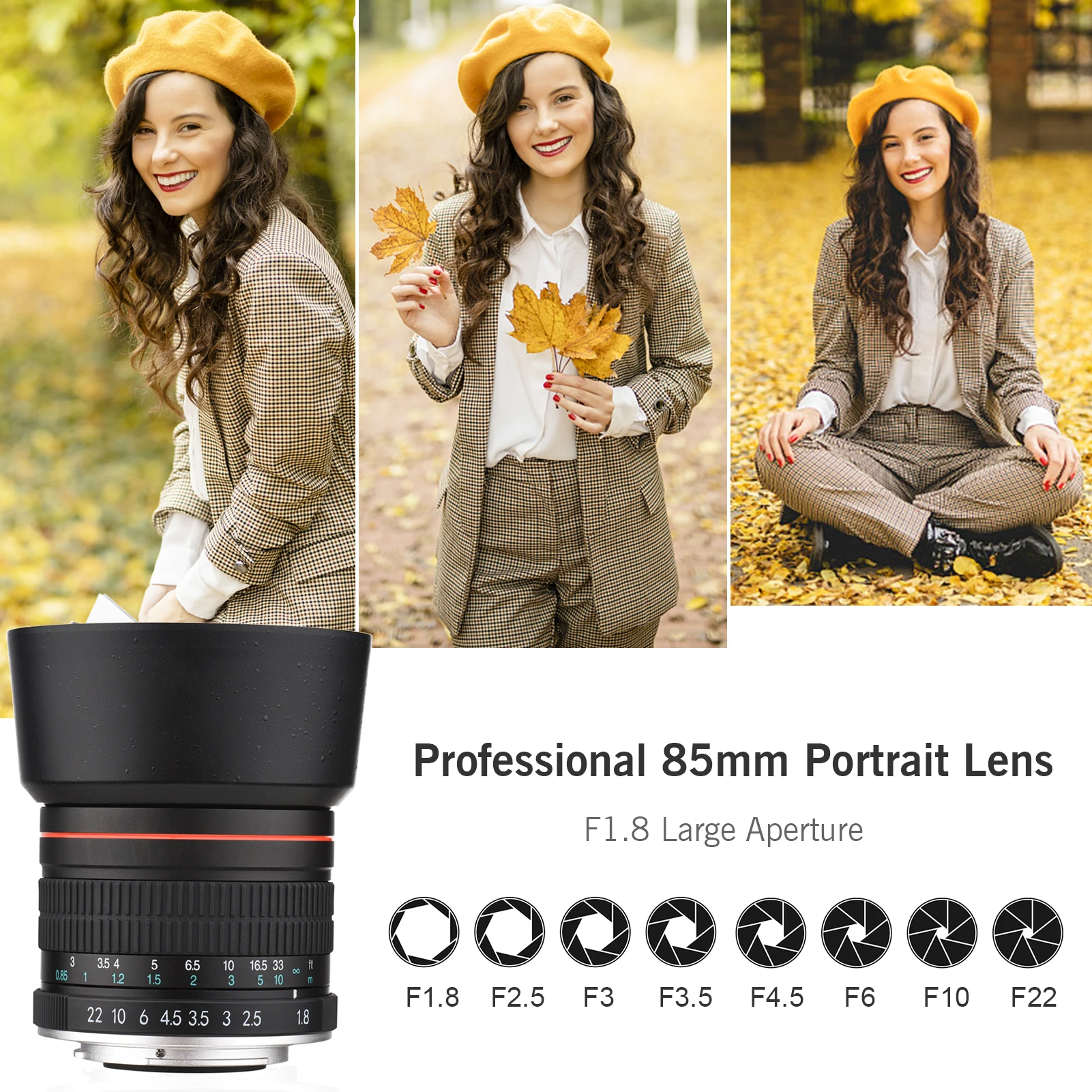 Камера Andoer объектив 85 мм F1.8