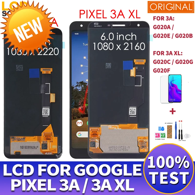 Оригинальный 5 дюймовый ЖК дисплей для Google Pixel 3A 10000 дюймов замены дисплея XL|Экраны