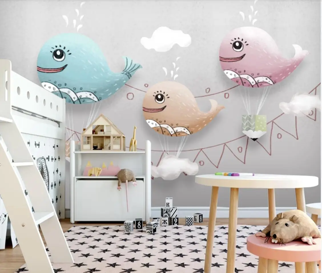 Современные детские обои для спальни картонная роспись вручную гостиной