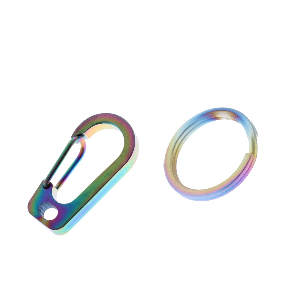 Titanium Alloy Spring Carabiner Clip Keychain Quick Hook Buckle Outdoor with Key Ring Climbing Accessories