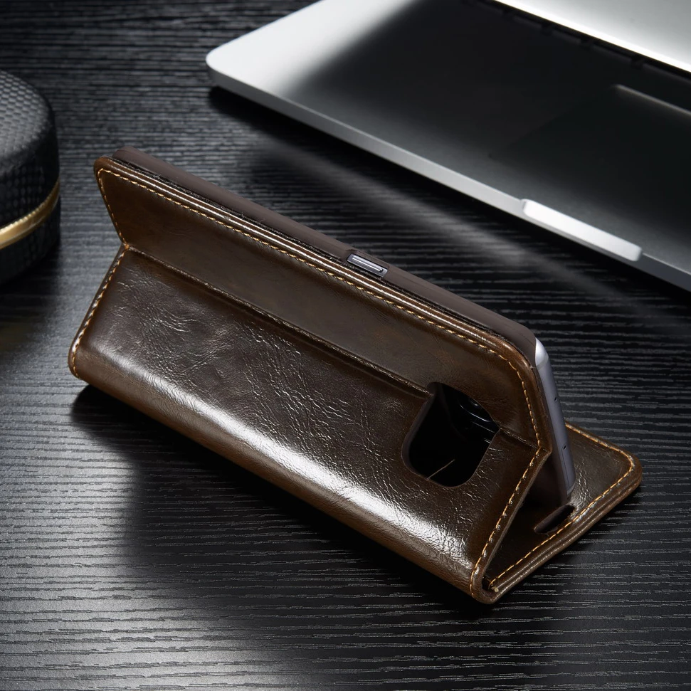 Luxury magnetic flip cover For Samsung galaxy S7 edge S8 S9 S10 Plus Note 8 9 10 vintage leather wallet case | Мобильные телефоны и