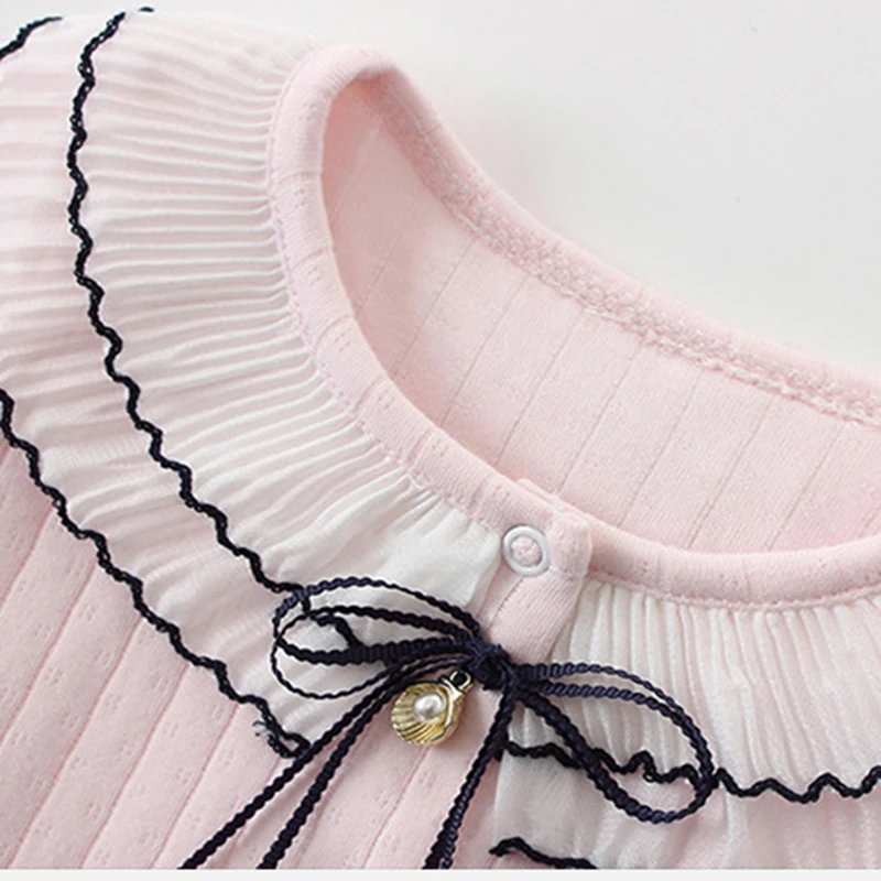 

Princess pink leotard newborn baby girls Romper baby climbing clothes with hat kids cotton clothing with lace