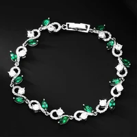 top quality branches bracelet for women green luxury bridal bangles fashion charm shinny aaa zircon bracelet jewelry for women