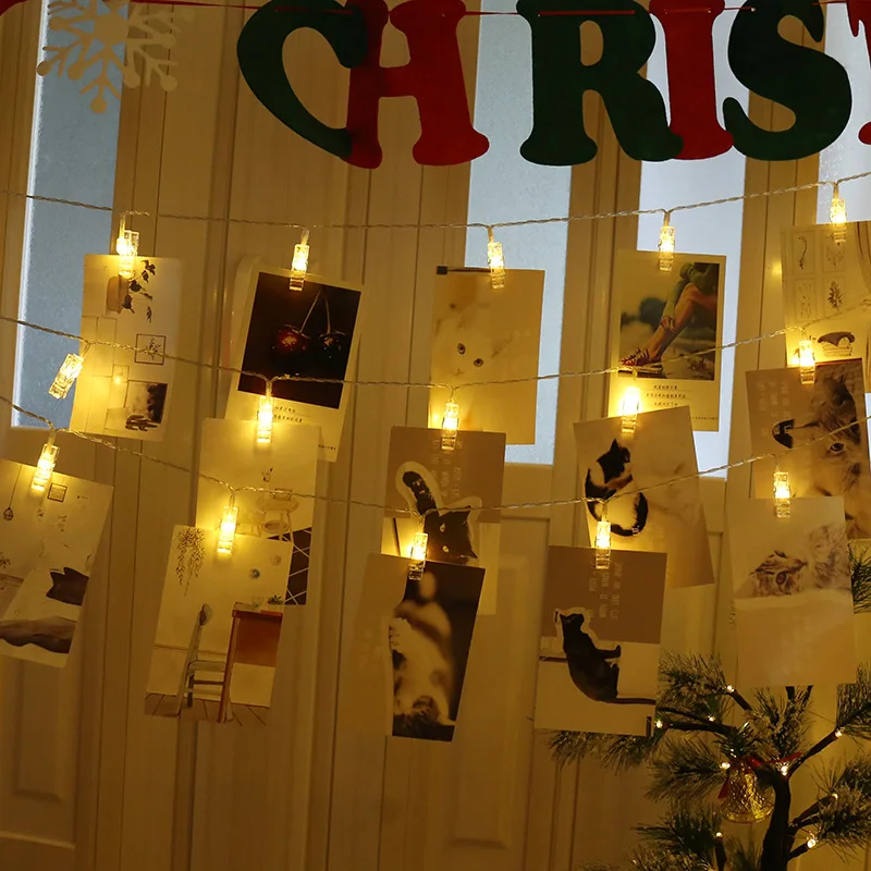 Светодиодная гирлянда на праздник зажим для фотографий подвесные украшения