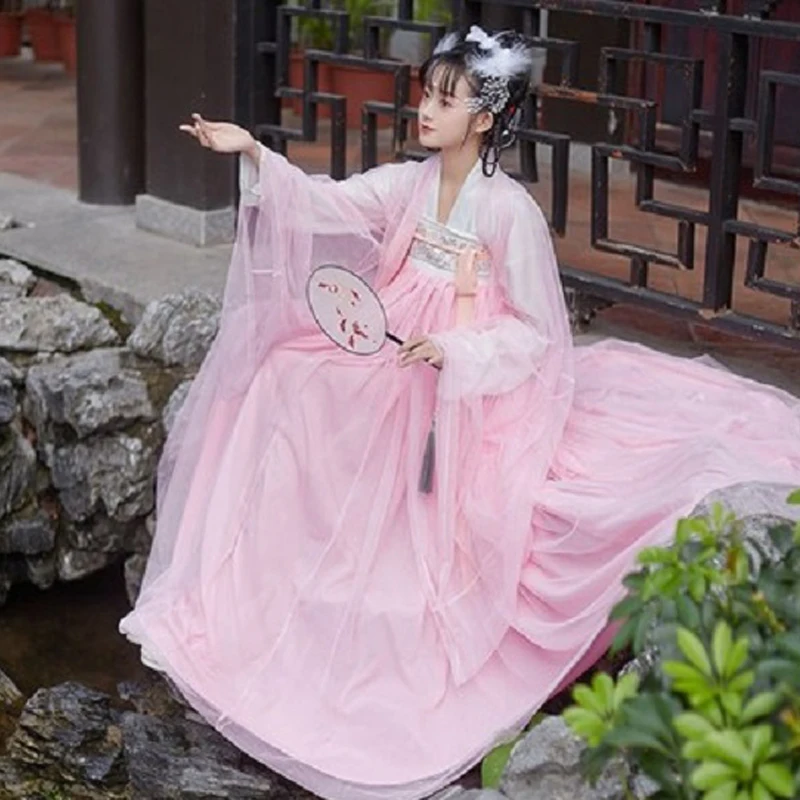 Традиционная китайская женская танцевальная одежда Hanfu Сказочная для девушек
