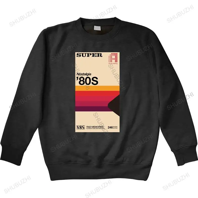 Толстовка мужская в стиле ретро 80-х годов свитшот с надписью Super Tape ностальгия
