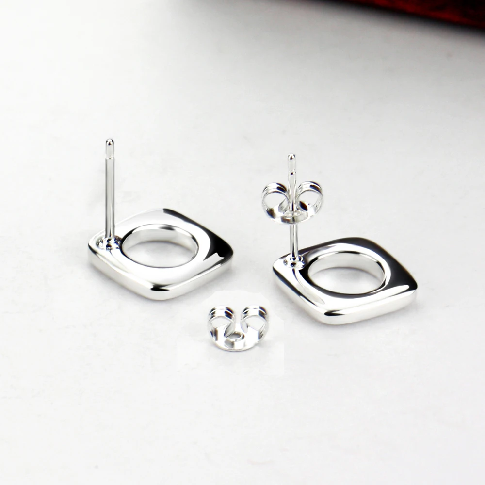 

Fashion Women's 925 Sterling Silver Stud Earrings Minimalist Geometric Design Solid Silver Earrings Non-allergic Charm Jewely
