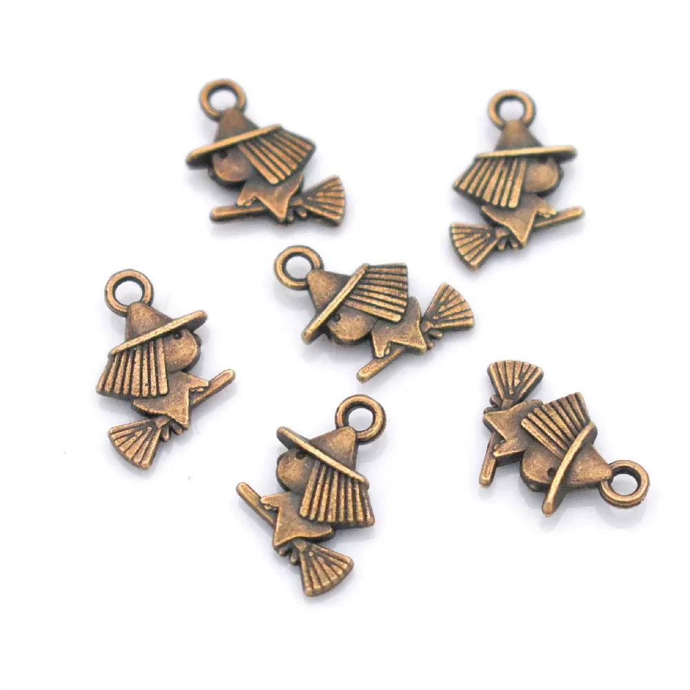 

NEW ,16x11x3mm 20pcs/Lot Antique Silver/Bronze Plated Magician/Witch Pendants For Making DIY Handmade Jewelry/Bracelet/Necklace