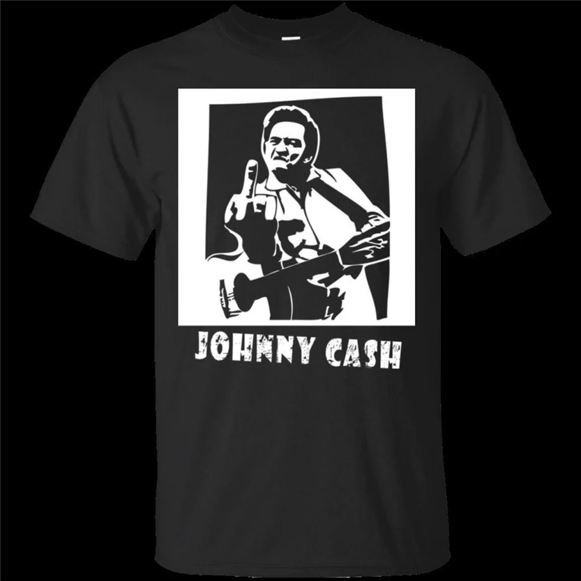 Забавная черная футболка с коротким рукавом принтом палец Мужская унисекс