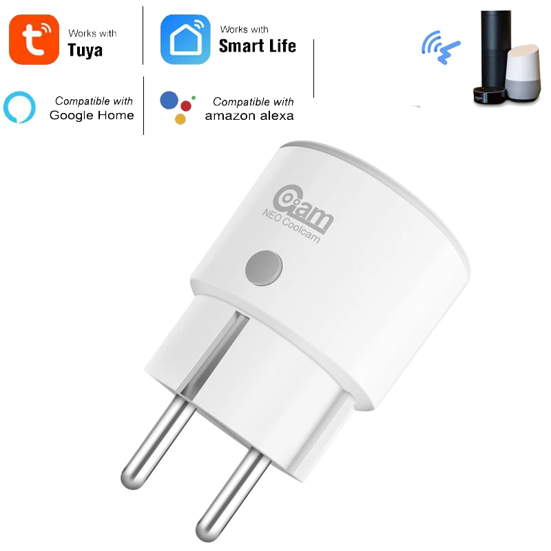 

NEO Smart Plug WiFi Socket 3680W 16A Power Energy Monitoring Timer Switch EU Outlet Voice Control by Alexa Google