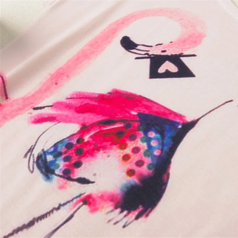 Женская футболка с круглым вырезом и принтом фламинго в стиле Харадзюку | одежда