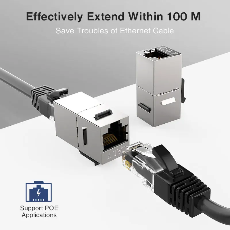 Фото ZoeRax CAT7 Keystone Jack встроенный соединитель Sheilded RJ45 8P8C разъем Cat6/Cat5e 10 Гбит/с для Ethernet LAN кабеля удлинитель адаптер №2
