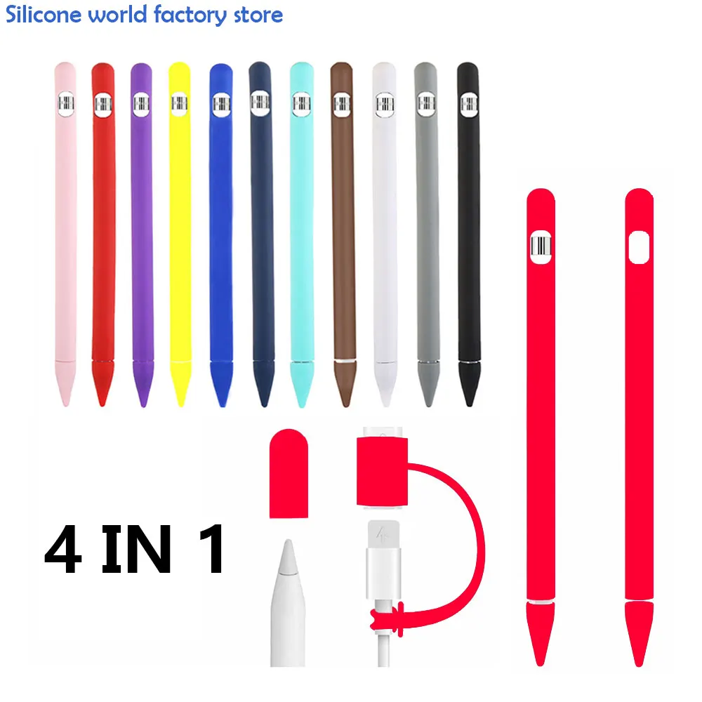 

Colorful Soft Silicone Compatible For Apple Pencil 1 Pencil Case Compatible For iPad Tablet Touch Pen Stylus Protective Sleeve