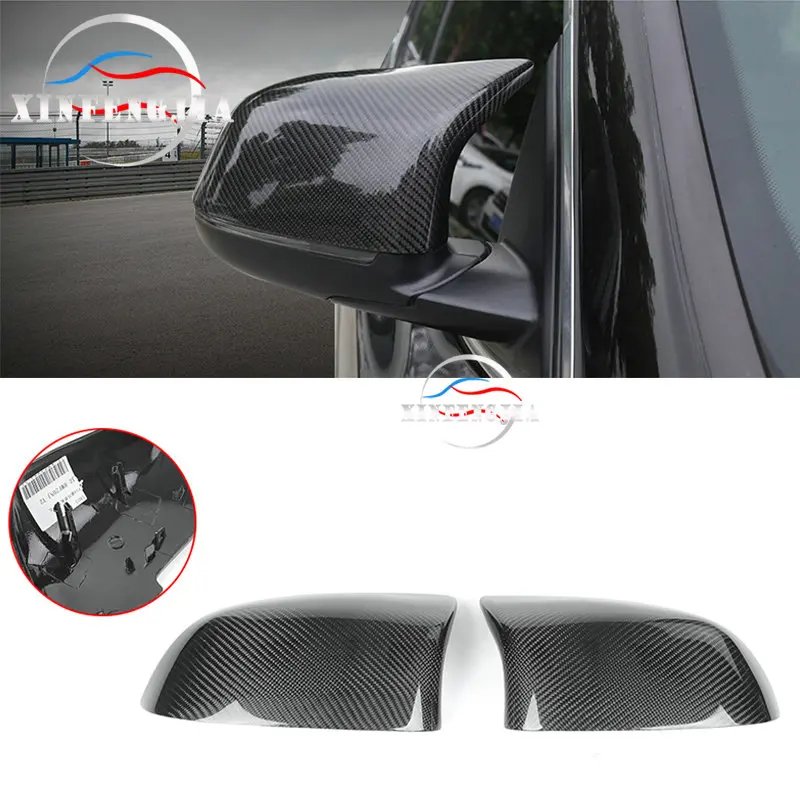 Для BMW X3 X4 X5 X6 F25 F26 F15 F16 15 18 2 шт. Настоящее углеродное волокно заднего вида боковое