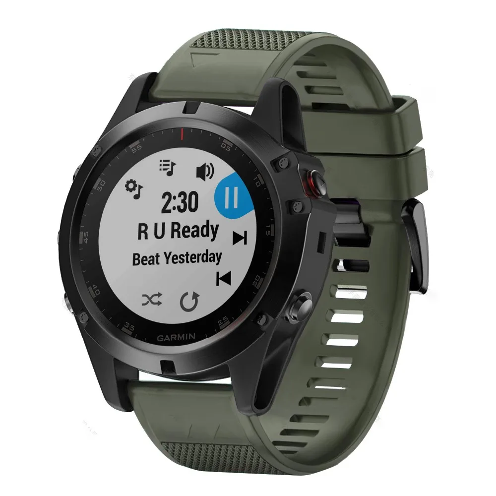 26 мм спортивный силиконовый ремешок для часов браслет наручных gps Garmin Fenix 6X 6 6S Pro 5X