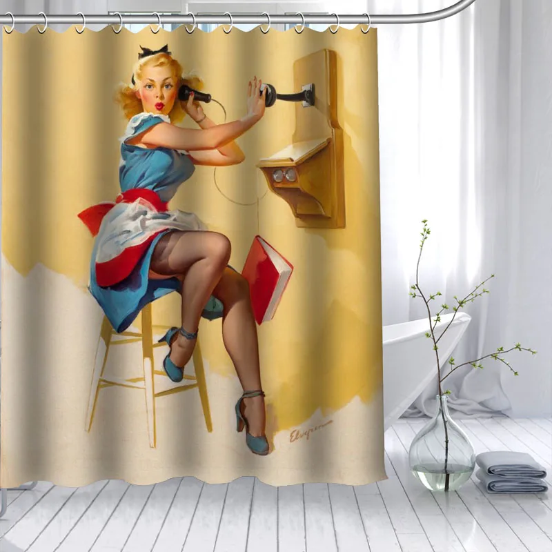 Горячая Распродажа на заказ в стиле пин ап Женственная Дамская обувь душ Шторы 3D