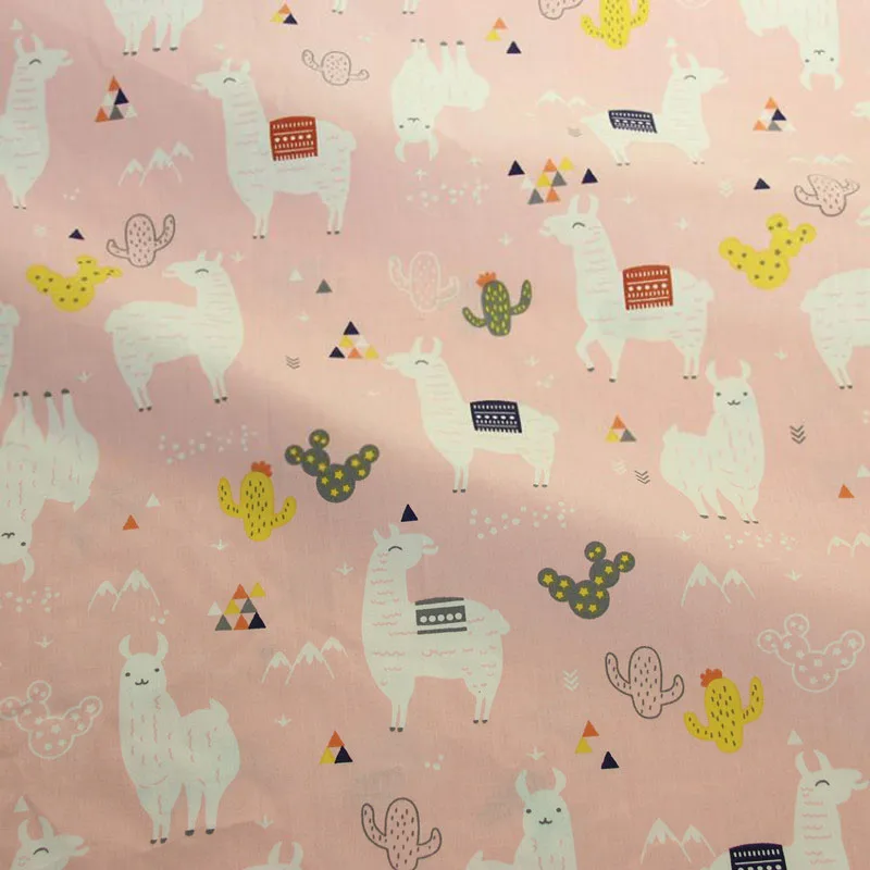 Розовая хлопковая саржевая Ткань Альпака для изготовления пижам простыней