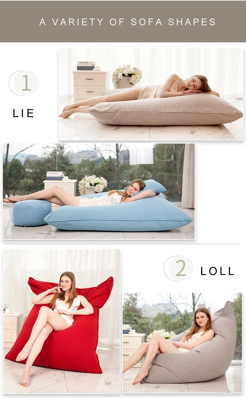 Modern solid color enjoy comfortably and enjoyably big bean bag chair sofa | Outdoor Bean Bag Sofas