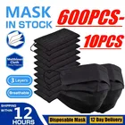 Одноразовая маска для лица, черная маска для рта, 3-слойная Нетканая безопасная дышащая маска для рта из мелтблауна, маска для лица