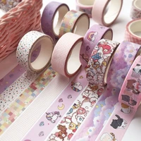 6 pcsset cute grid leaves washi tape kawaii unicorn cat masking tape decorative adhsive tape sticker scrapbook diary stationery
