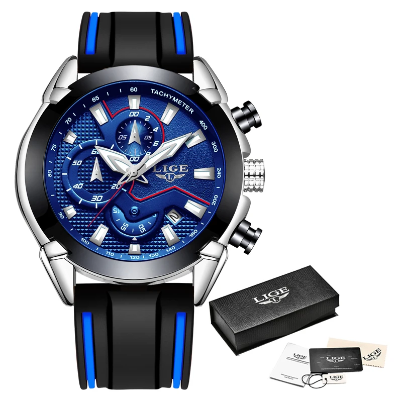 Reloj hombre 2019 LIGE модные деловые мужские часы лучший бренд роскошный силиконовый