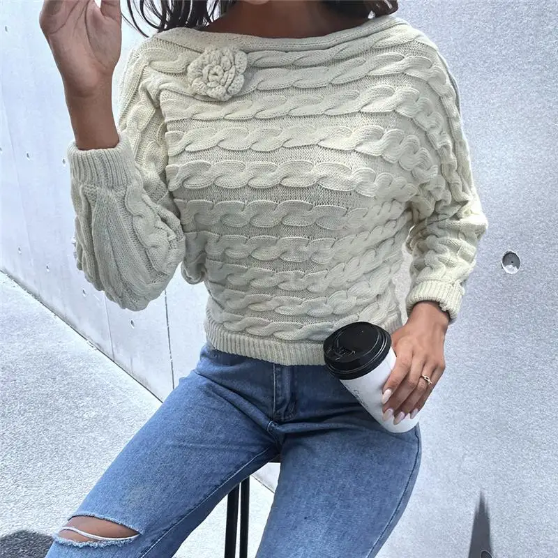 

Женский трикотажный свитер, повседневный трикотажный пуловер для осени и зимы