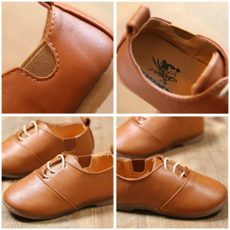 Детская обувь для маленьких девочек костюм досуга кожаная на плоской подошве С