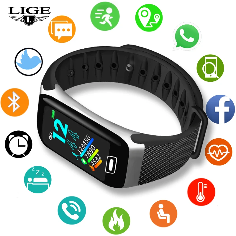 Смарт часы LIGE мужские/женские с тонометром и Пульсометром|Мужские электронные