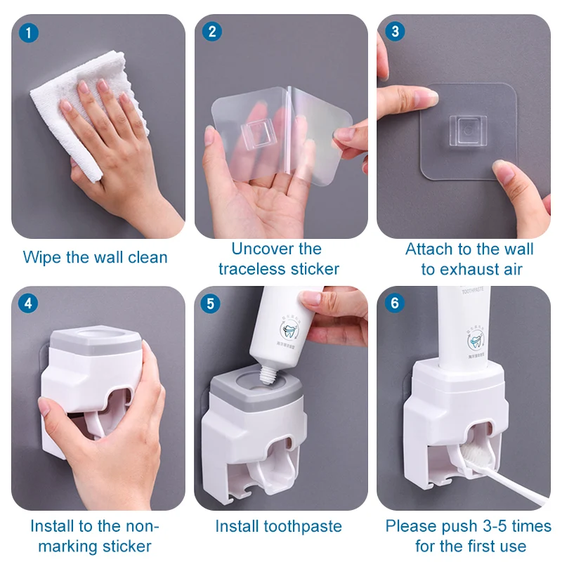 Диспенсер для зубной пасты автоматический настенный держатель аксессуары