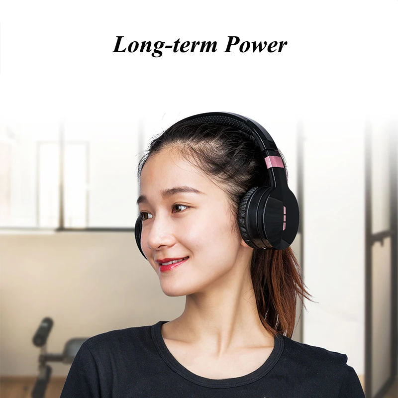 

Bluetooth 5.0 Wireless Headset Folding TF Card Earphones Wic Mic 60 Hours Music Time Endurance Black Technology 2019 New Design