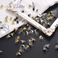 100pcslot rubber earring plugs earnuts stud gold silver earring backs stopper supplies diy jewelry findings making accessories