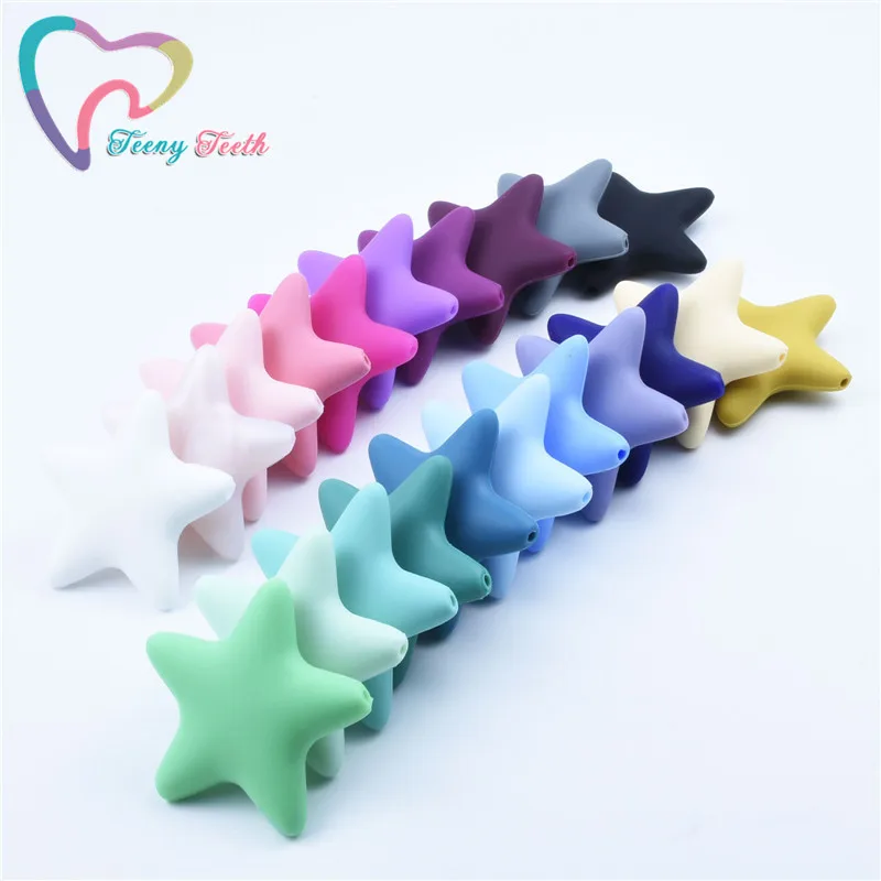 

5 шт., силиконовые грызуны для зубов, в виде звезд