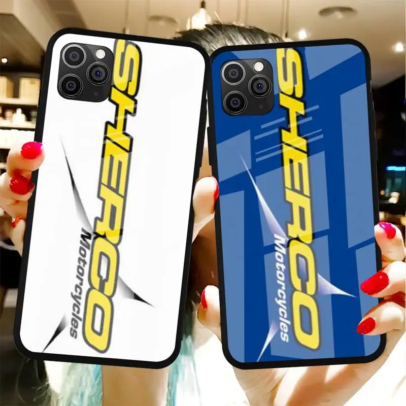 

Fashion Sherco Motorcycle Classic Phone Case Tempered Glass For Iphone6plus 6S 7 7plus 8 X XS XSmax XR 11 12 Pro Max 12mini