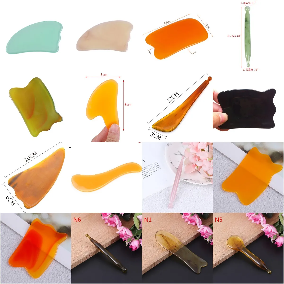 

NEW High quality Multi Styles Quartz Jade Guasha Board Natural Stone Scraper Tools For Face Neck Back Body Pressure Therapy