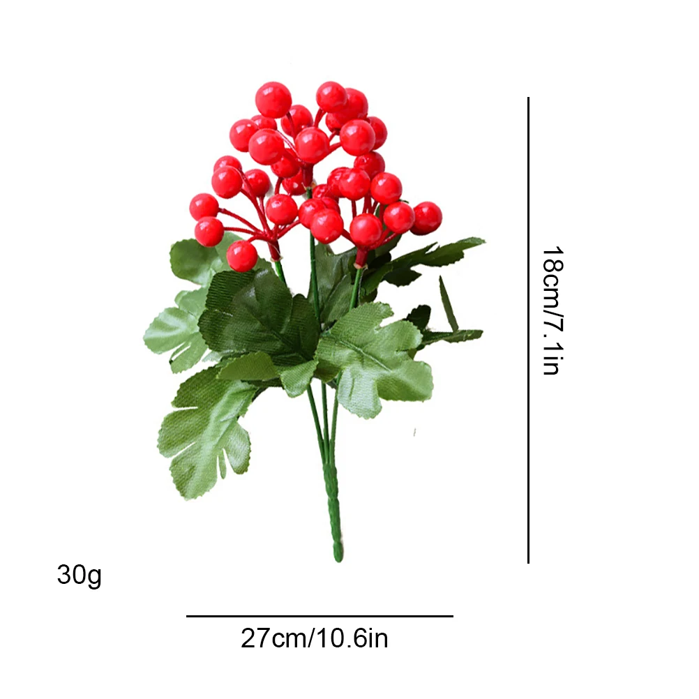 Украшения для рождественской елки искусственные рождественские красные ягоды