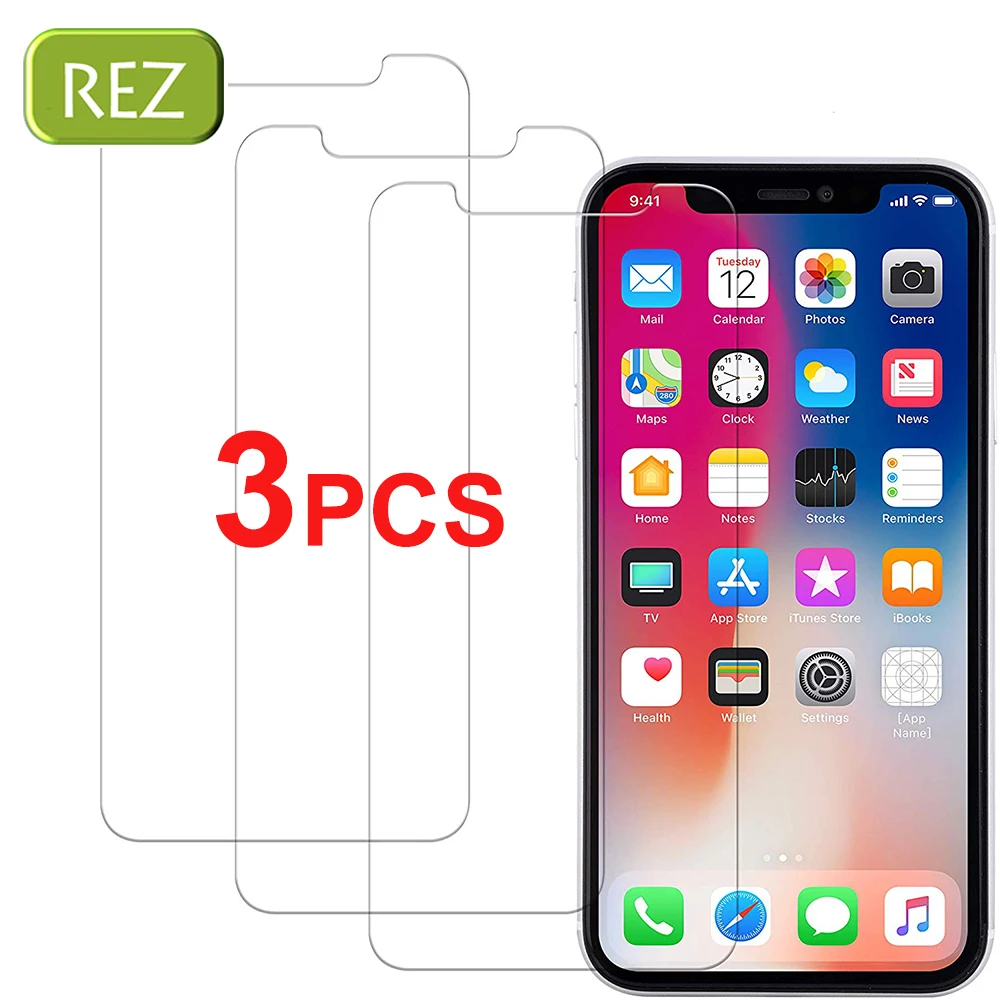 Защитное стекло HD для экрана iPhone X XR XS Max закаленное 11 Pro MAX 7 8 Plus 6 6S 3 шт.|Защитные
