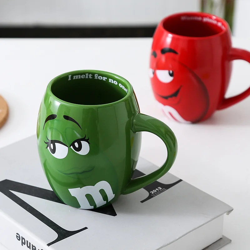 New Office 600ml M&ampM Bean Large Capacity Breakfast Milk Coffee Mug Cup/The best cute creative gift for your partner and family | Дом и сад