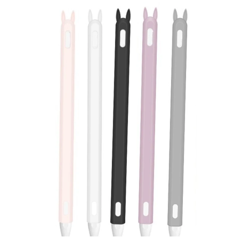 

Cute Cat Ear Silicone Protective Pouch Cap Holder Nib Cover Protective Case Skin for Apple Pencil 2