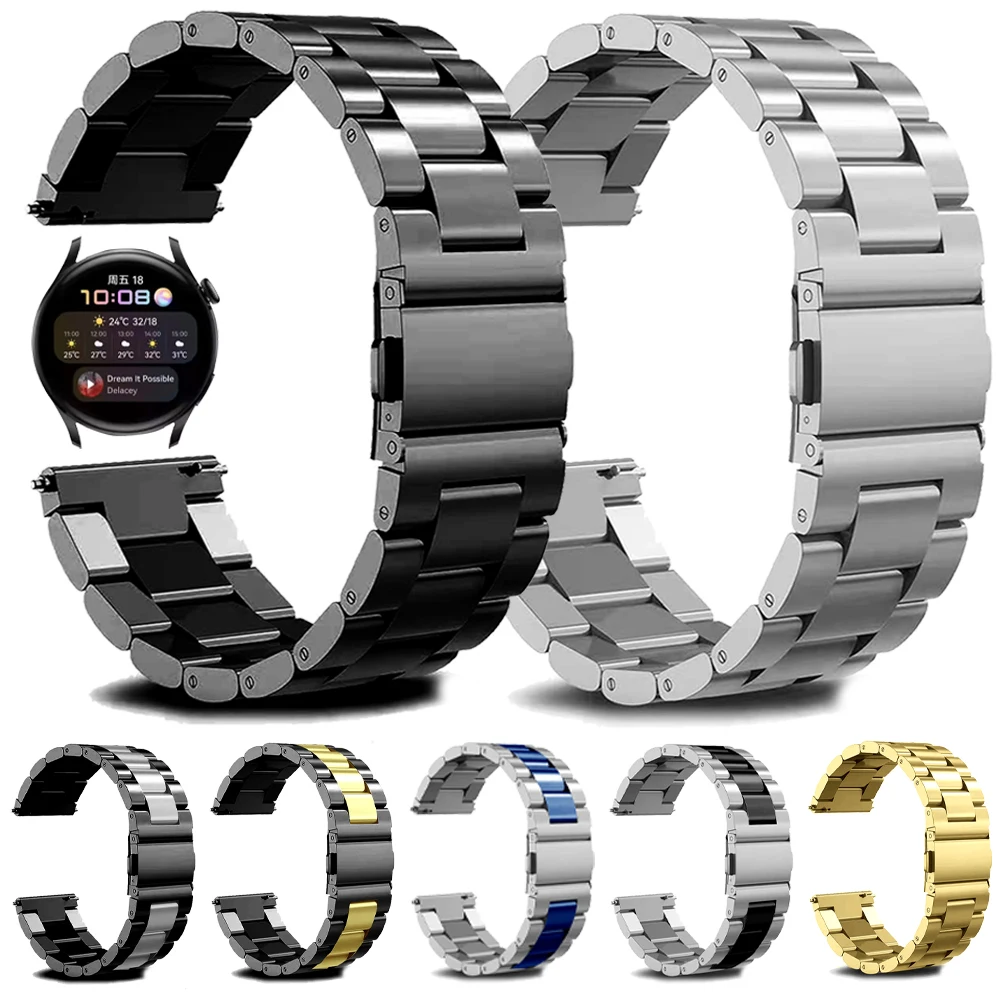 

20mm 22mm Metal Stainless Steel Watchband for HUAWEI Watch 2 3 Pro Wrist Strap for HUAWEI GT 2 46/42mm/GT2e Watch Bracelet Band