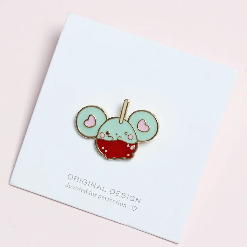Корейские Мультяшные милые большие броши с изображением мыши для женщин