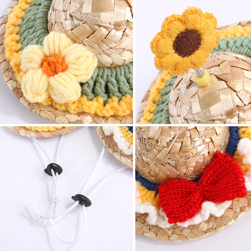 Забавные аксессуары для украшения сомбреро соломенная шляпа щенков и домашних