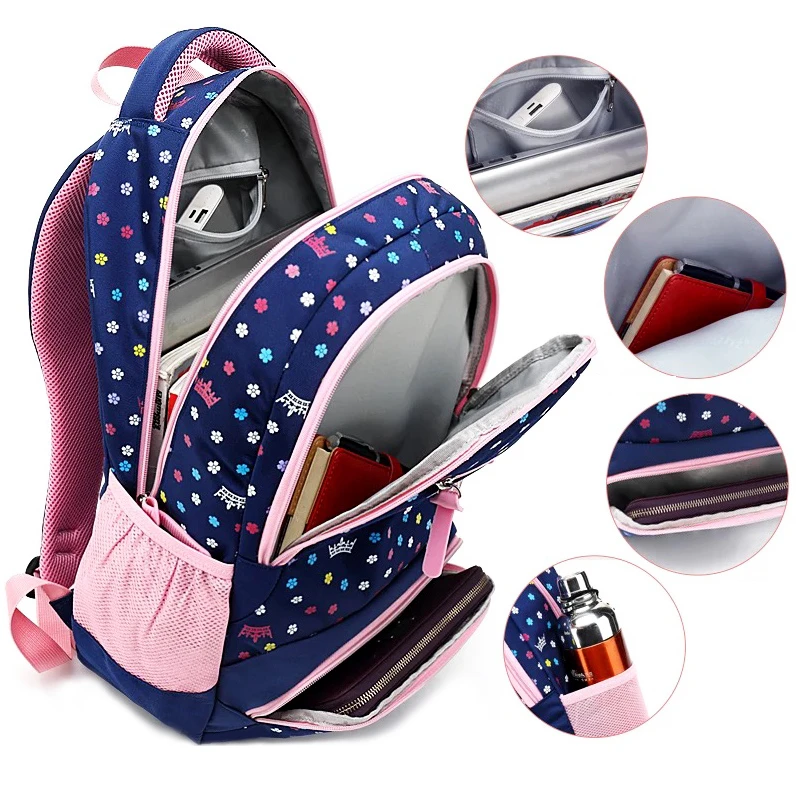 Big Capacity New Daisy Printing Girl School Bag Kid Girls Backpacks School Bags For Teenagers Girls Bookbag;mochilas escolar