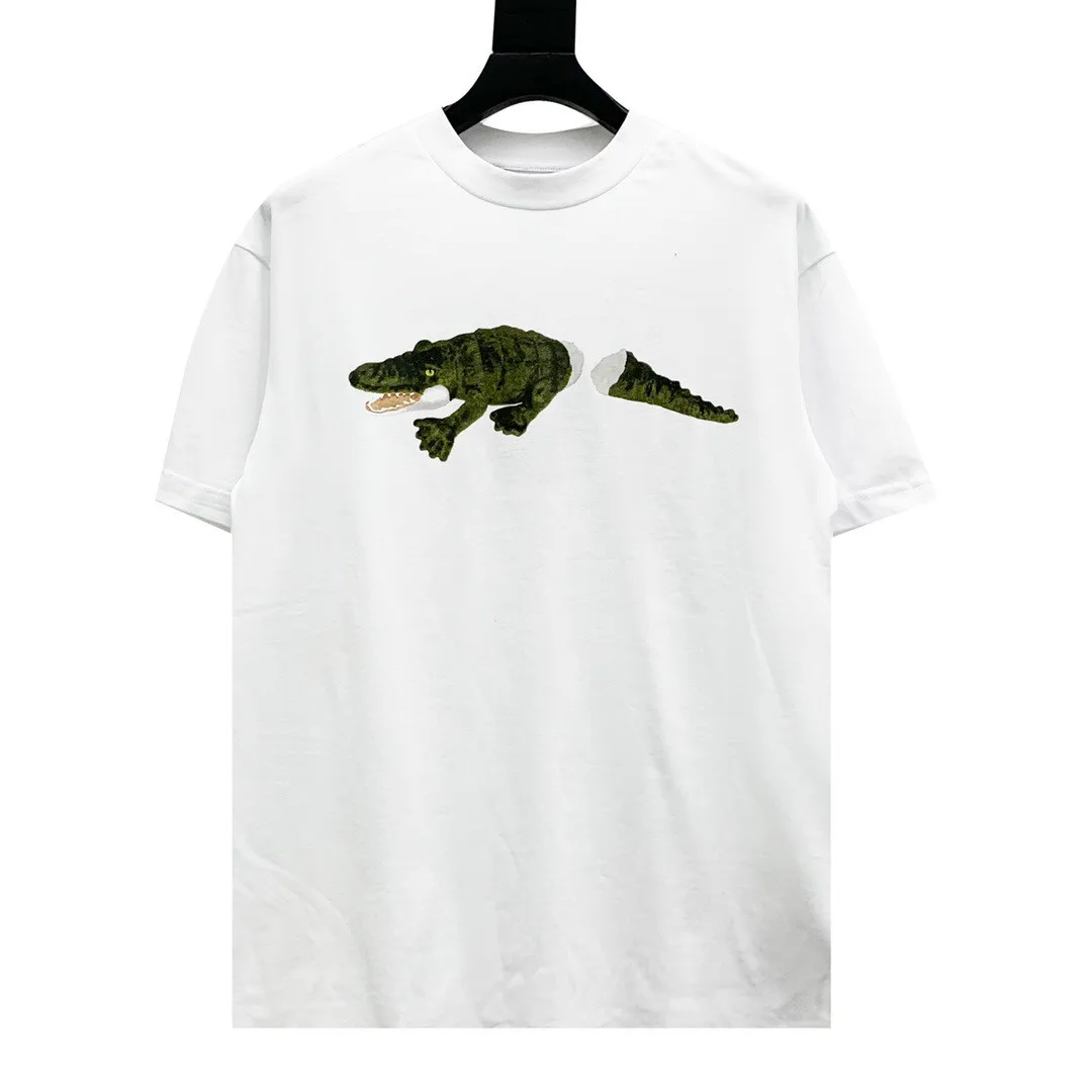 

Perfect Quality Luxury Brand Designer Crocodile Style Men T-Shirts Summer Casual Short Sleeve