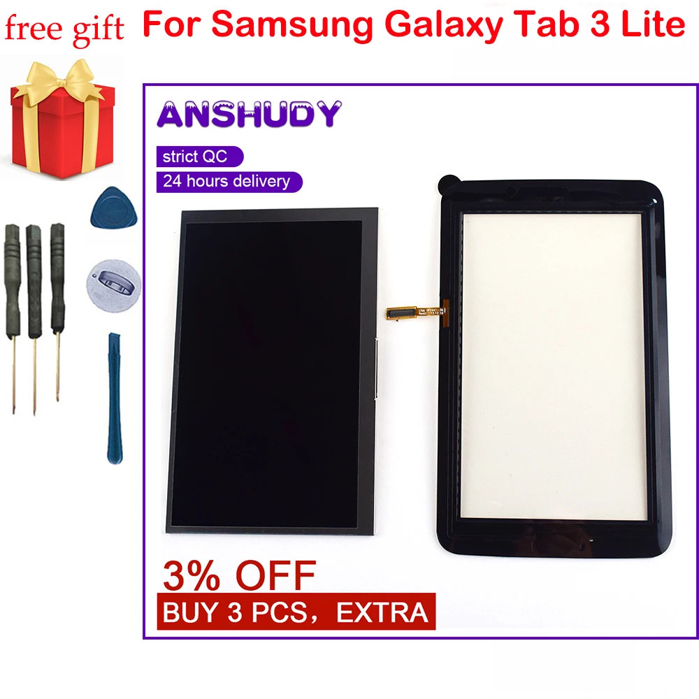 Для Samsung Galaxy Tab 3 Lite 7 0 SM T110 T111 сенсорный экран дигитайзер сенсор стекло + ЖК дисплей