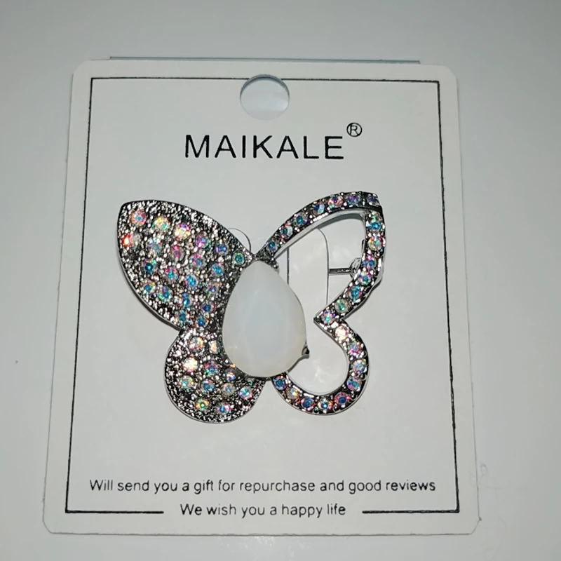 Женские полупустотелые булавки MAIKALE украшения в форме бабочки с опалом подарки