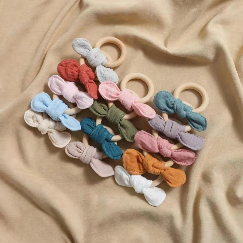 

BPA Free Wooden Ring Baby Teether Safe Cute Animal Rattle Chewing Teething Nursing Soother Molar Infant Toy Accessories