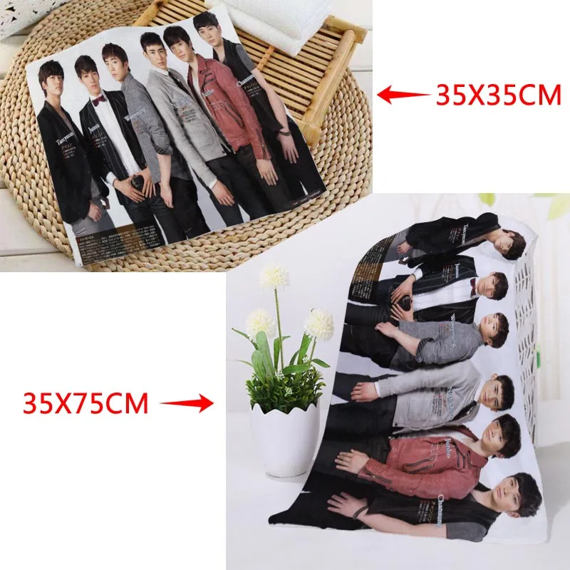Квадратное полотенце с принтом KPOP 2PM на заказ абсорбирующее быстросохнущее из