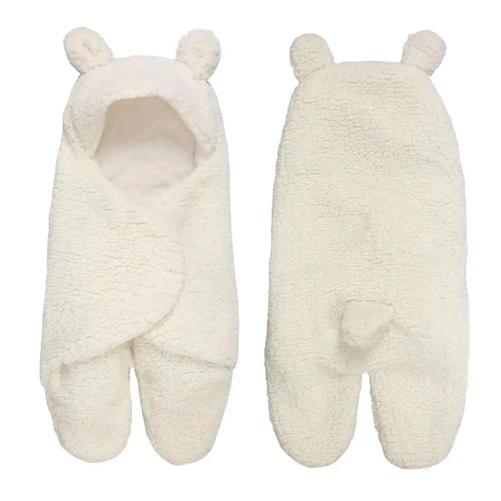 Одеяло для новорожденного пеленать обернуть зимний хлопок плюш с капюшоном